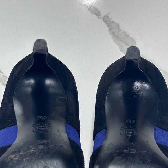 Via Spiga | Blaire Suede Pointy Toe Women’s Heels Ankle Booties Black Vi - Picture 8 of 10